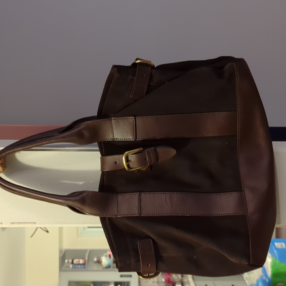 Purse Lands end clean inside out real cow leather